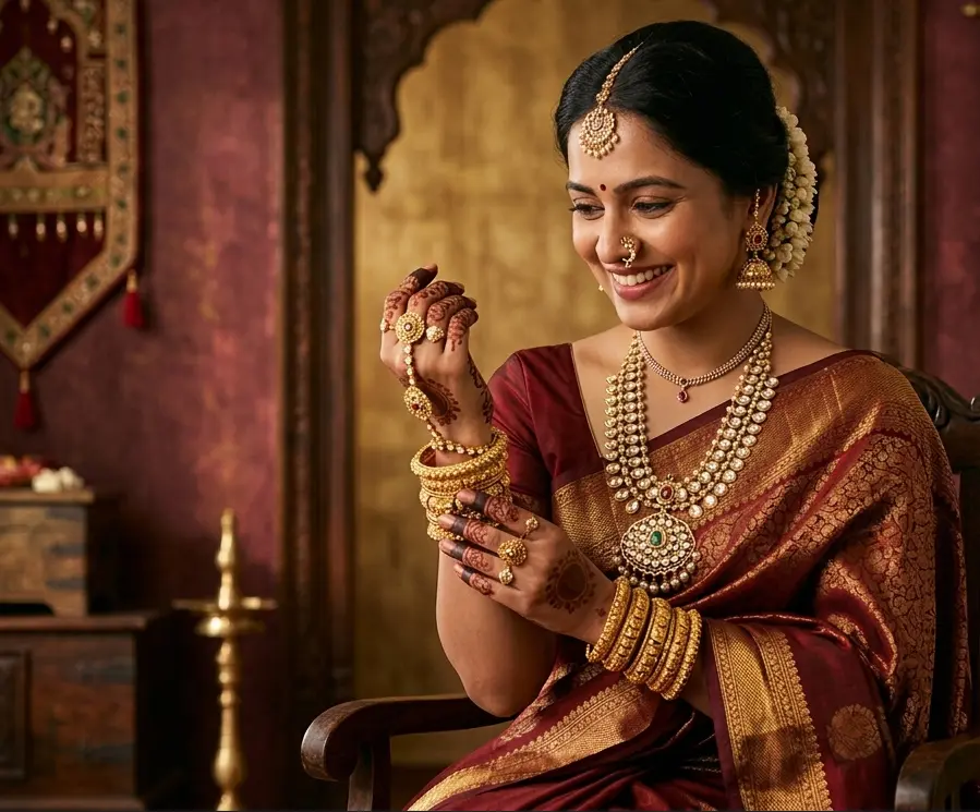 Traditional Meenakari jewellery design by LuxoraLivin