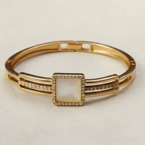 Elegant Square Stone Gold Bracelet
