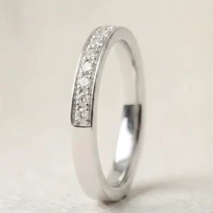 Cubic Zirconia Sterling Silver Band Ring